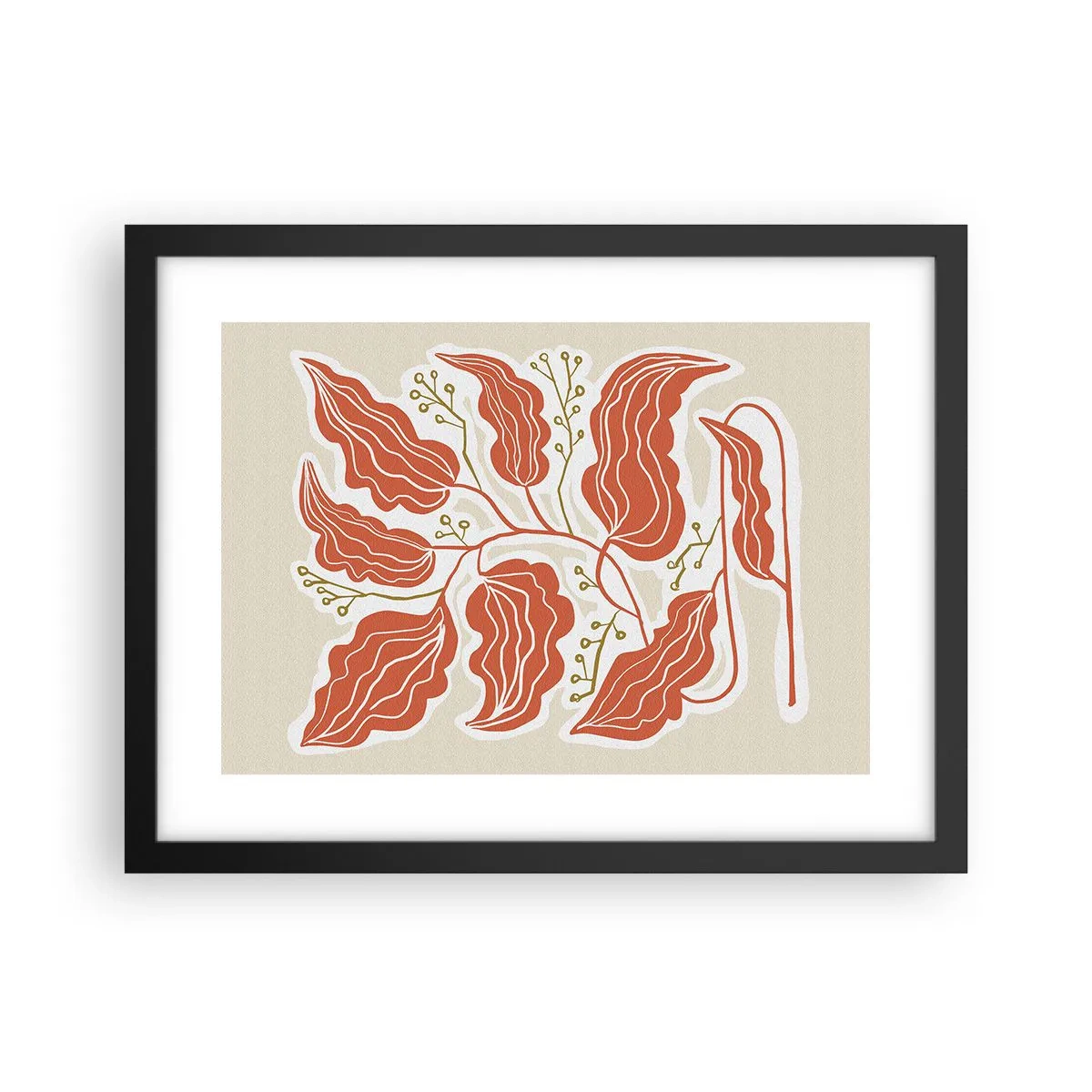 Plakat i sort ramme - Folk og koral - 40x30 cm