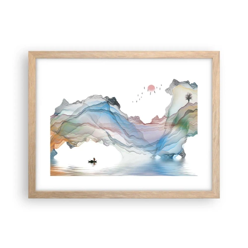 Plakat i ramme af lyst egetræ - Mod krystalbjergene - 40x30 cm