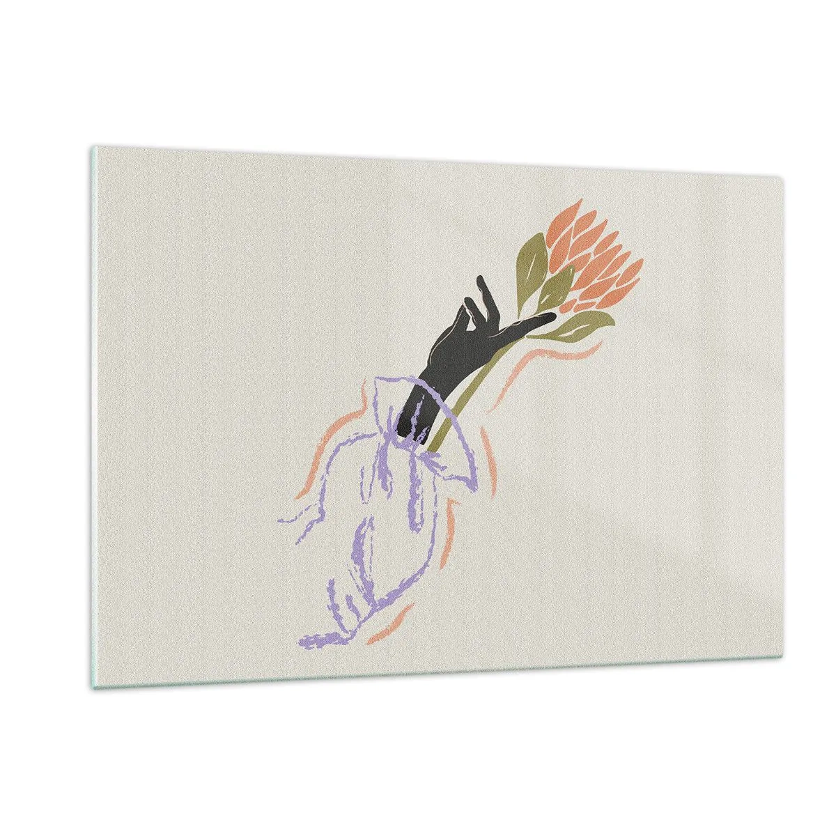 Billede på glas - En søsterlig berøring - 120x80 cm