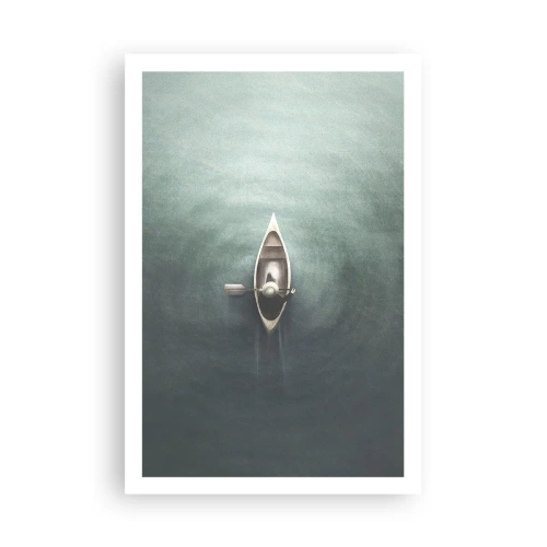 Plakat - På tværs af en månelyst sø - 61x91 cm