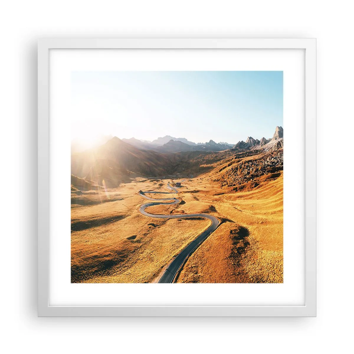 Plakat i hvid ramme - I en gylden dal - 40x40 cm