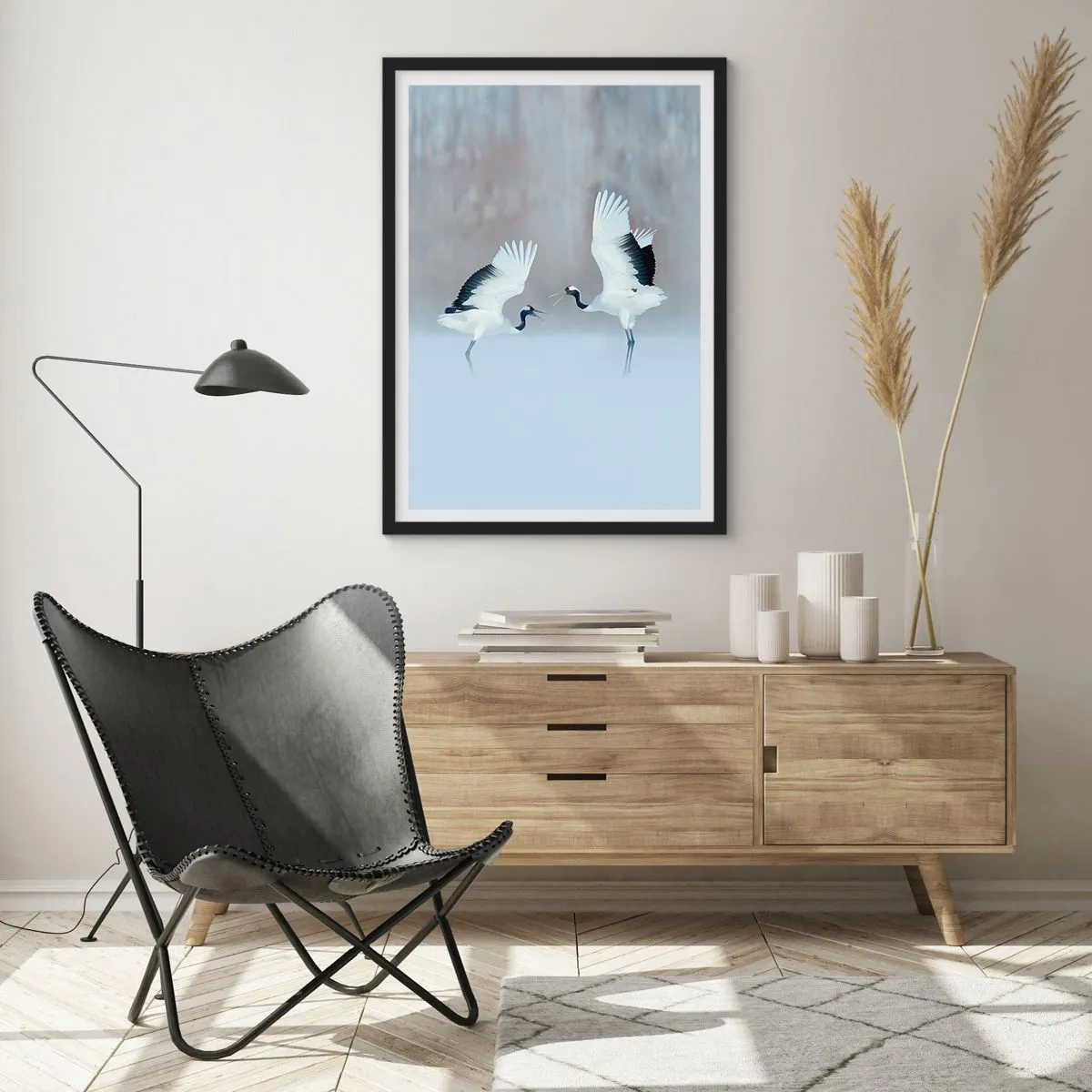 Plakat i sort ramme - Danser i tågen - 30x40 cm