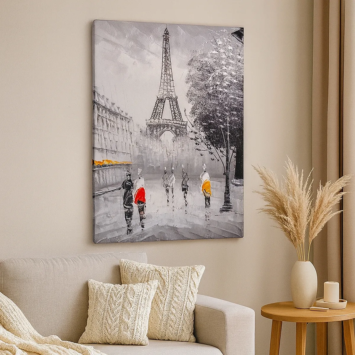 Lærredstryk - Billede på lærred - En parisisk spadseretur - 50x70 cm