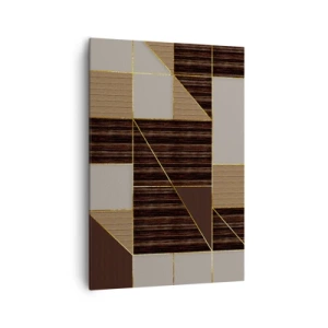 Lærredstryk - Billede på lærred - En mosaik af brune og gyldne farver - 70x100 cm