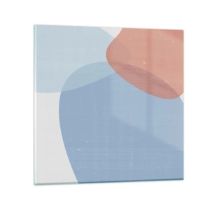 Billede på glas - Pastelfarvede relationer - 70x70 cm