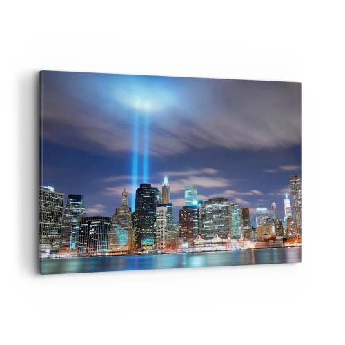 Lærredstryk - Billede på lærred - Ræk mod himlen med lys - 100x70 cm