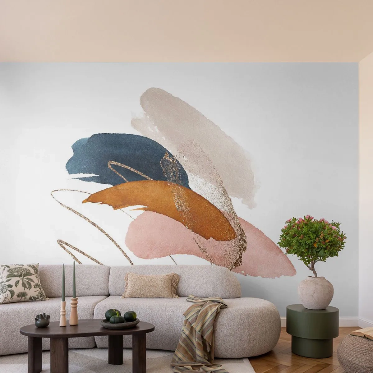 Fototapet Premium Sand - Bevinget sammensætning - Abstraktion, Stykke, Design - 350x256 cm