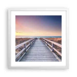 Plakat i hvid ramme - Baltisk aften aura - 40x40 cm