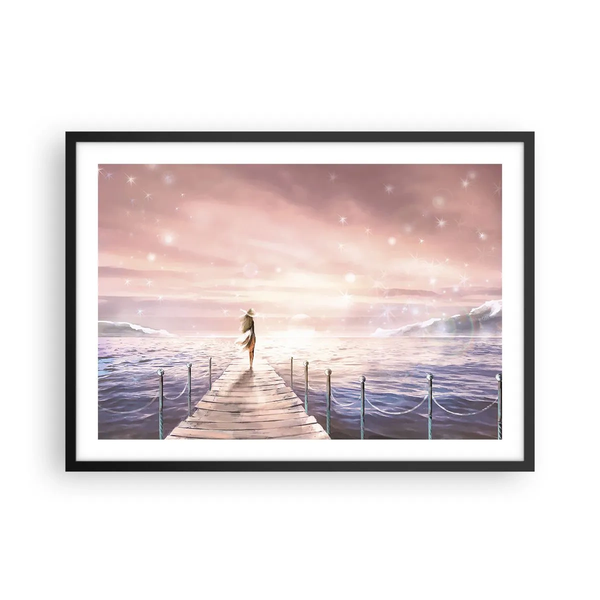 Plakat i sort ramme - I lyset af en drøm - 70x50 cm