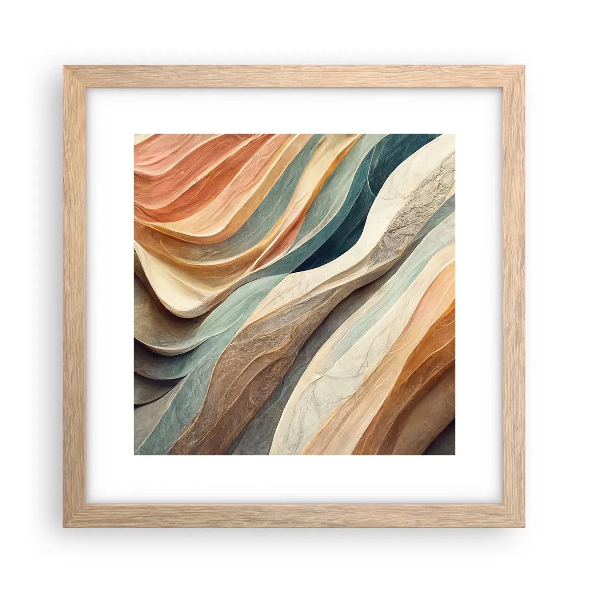 Plakat i ramme af lyst egetræ - Øjeblikke før forandring - 30x30 cm