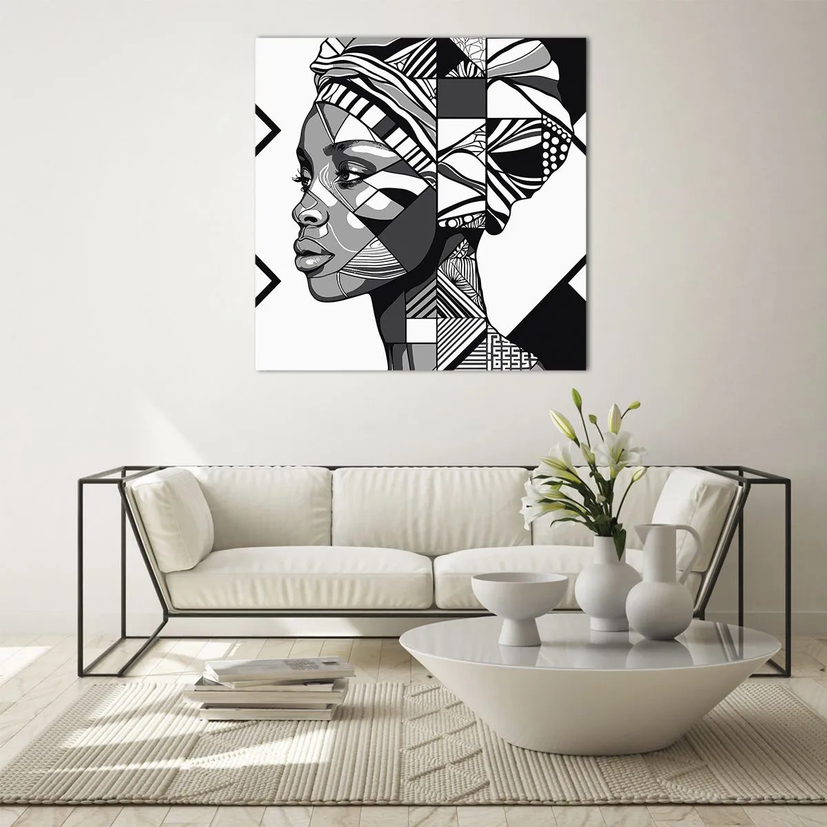 Billede på glas - Etnisk portræt - 70x70 cm