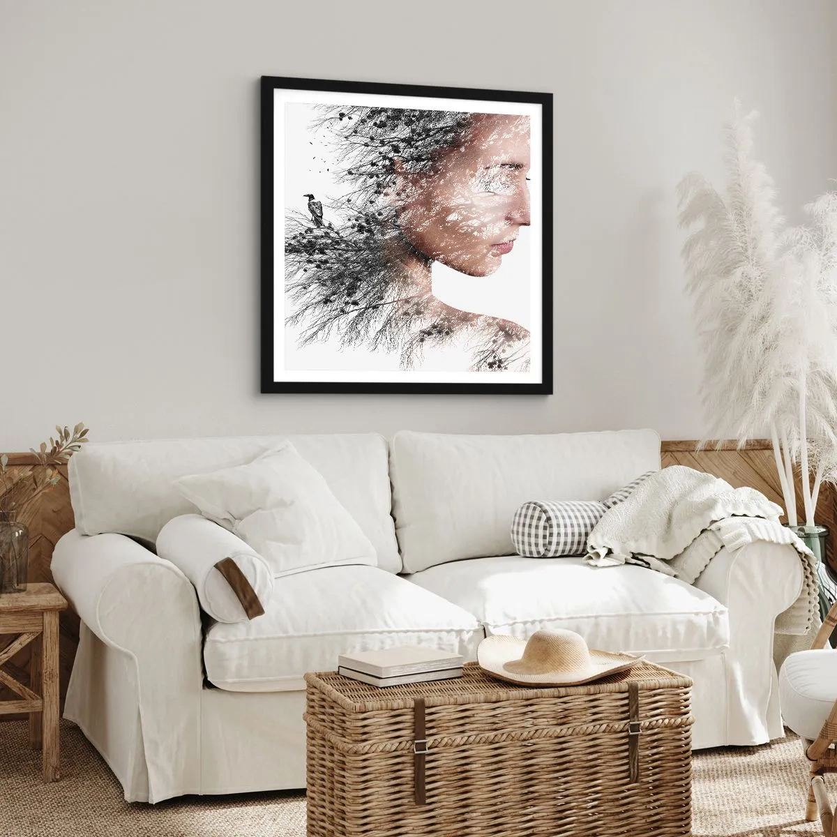 Plakat i sort ramme - Skovens ånd - 30x30 cm