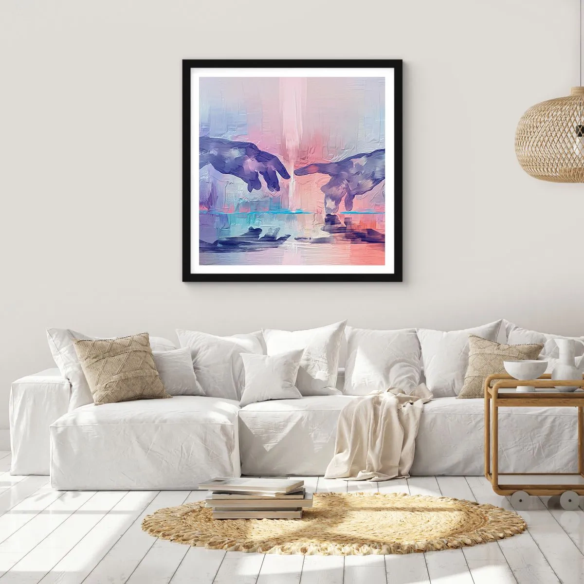 Plakat i sort ramme - Den guddommelige gnist af liv - 40x40 cm