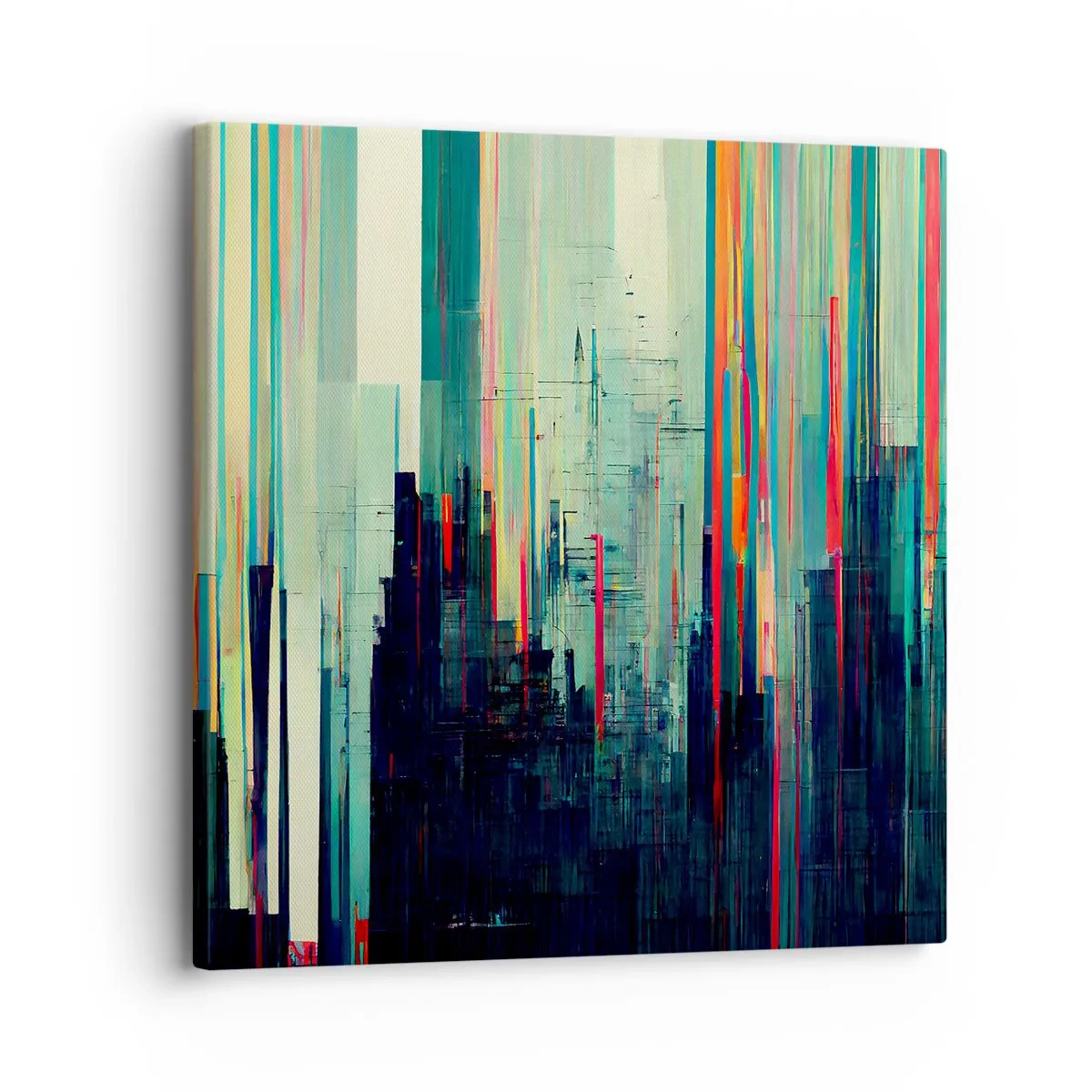 Lærredstryk - Billede på lærred - Futuristisk by - 30x30 cm