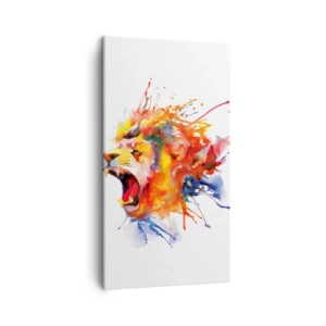 Lærredstryk - Billede på lærred - Eksplodere med vrede  - 45x80 cm
