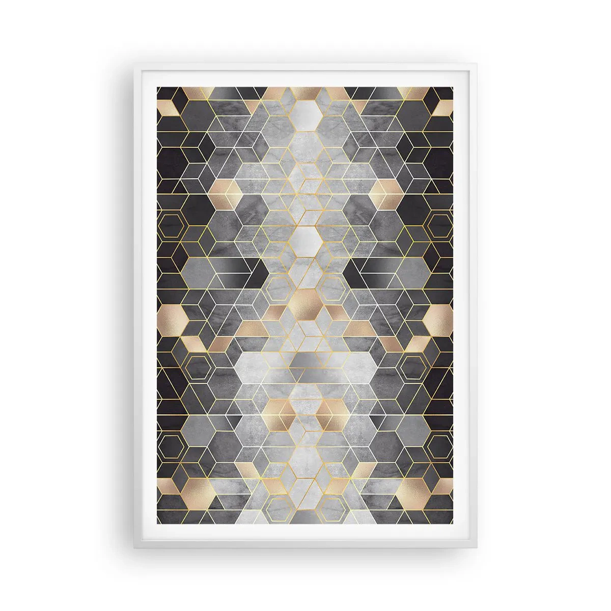 Plakat i hvid ramme - Sammensætning af diamanter - 70x100 cm