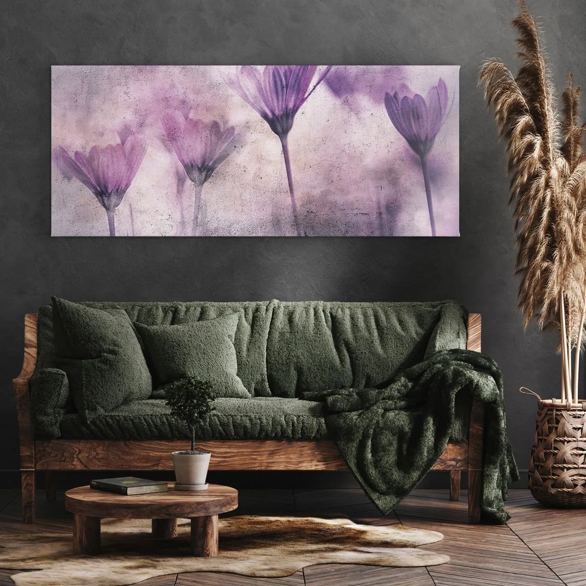 Lærredstryk - Billede på lærred - En drøm af blomster - 120x50 cm