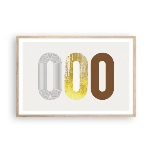 Plakat i ramme af lyst egetræ - Åhhh! - 91x61 cm