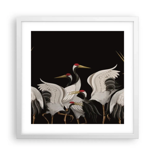 Plakat i hvid ramme - Fugle anliggender - 40x40 cm