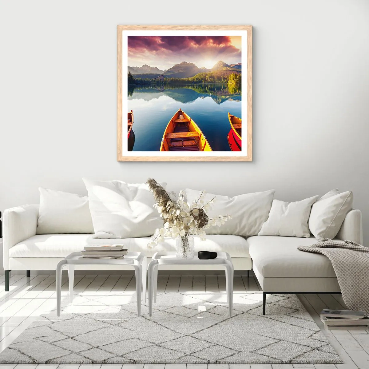 Plakat i ramme af lyst egetræ - Intet imod naturen - 60x60 cm