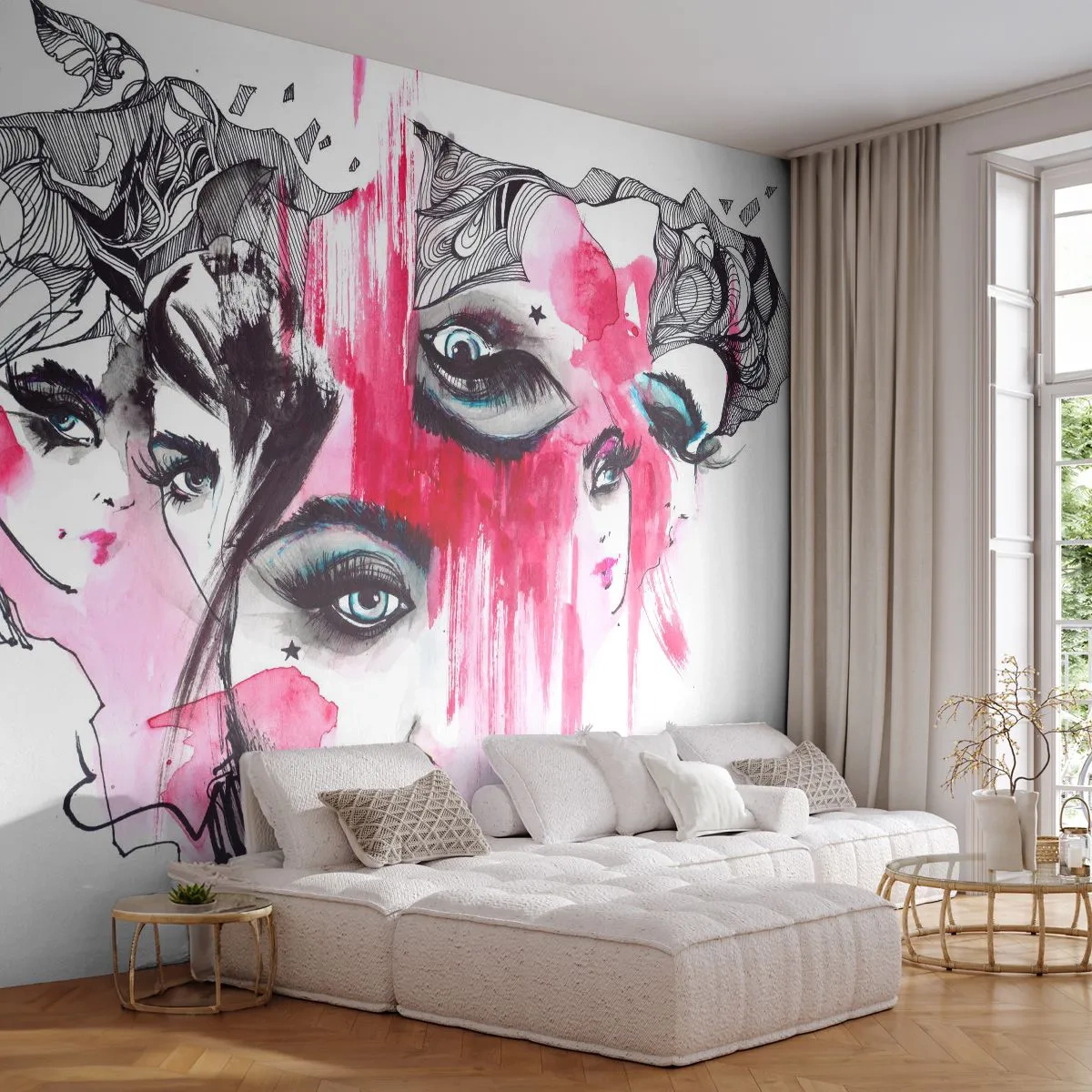 Fototapet Standard Eco - , - Kvindens øje, Kvindens ansigt, Stykke - 400x280 cm