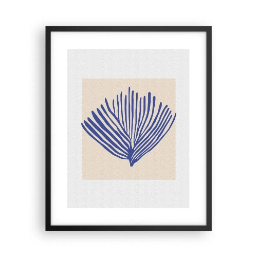 Plakat i sort ramme - Blå vifte - 40x50 cm