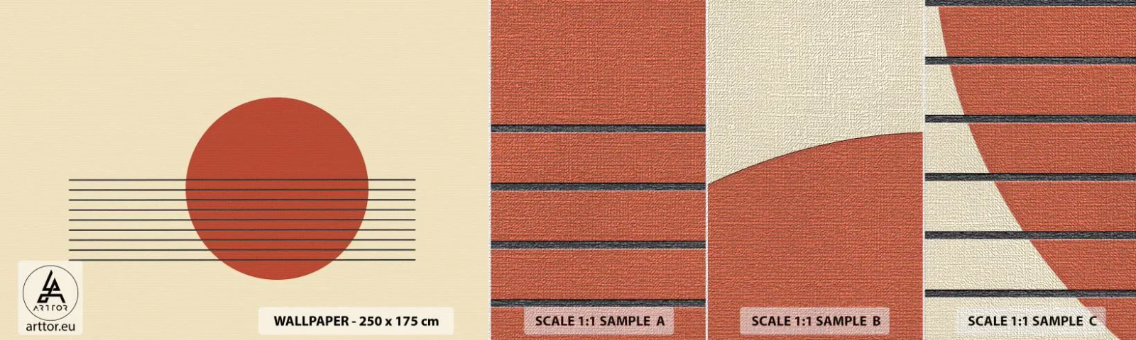 Prøve Fototapet Premium Canvas - Og så videre - Abstraktion, Stykke, Grafik - 100x30 cm