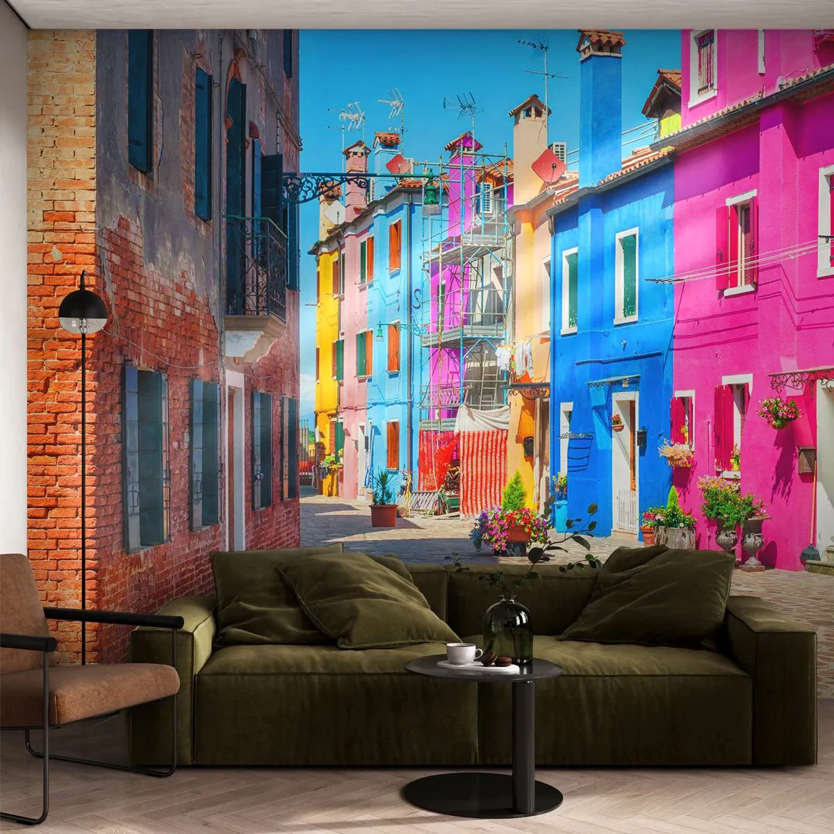 Fototapet Premium Sand - Byen "Under papegøjer” - By, Italien, Arkitektur - 100x70 cm