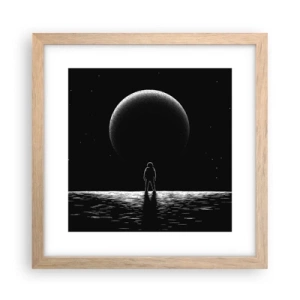 Plakat i ramme af lyst egetræ - Ansigt til ansigt - 30x30 cm