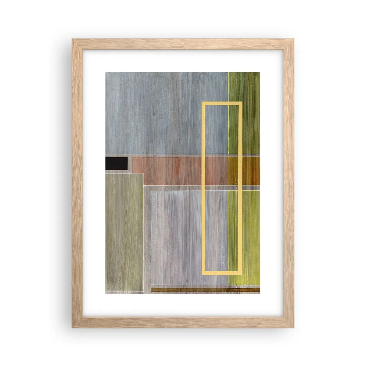 Plakat i ramme af lyst egetræ - Lige og rolig - 30x40 cm
