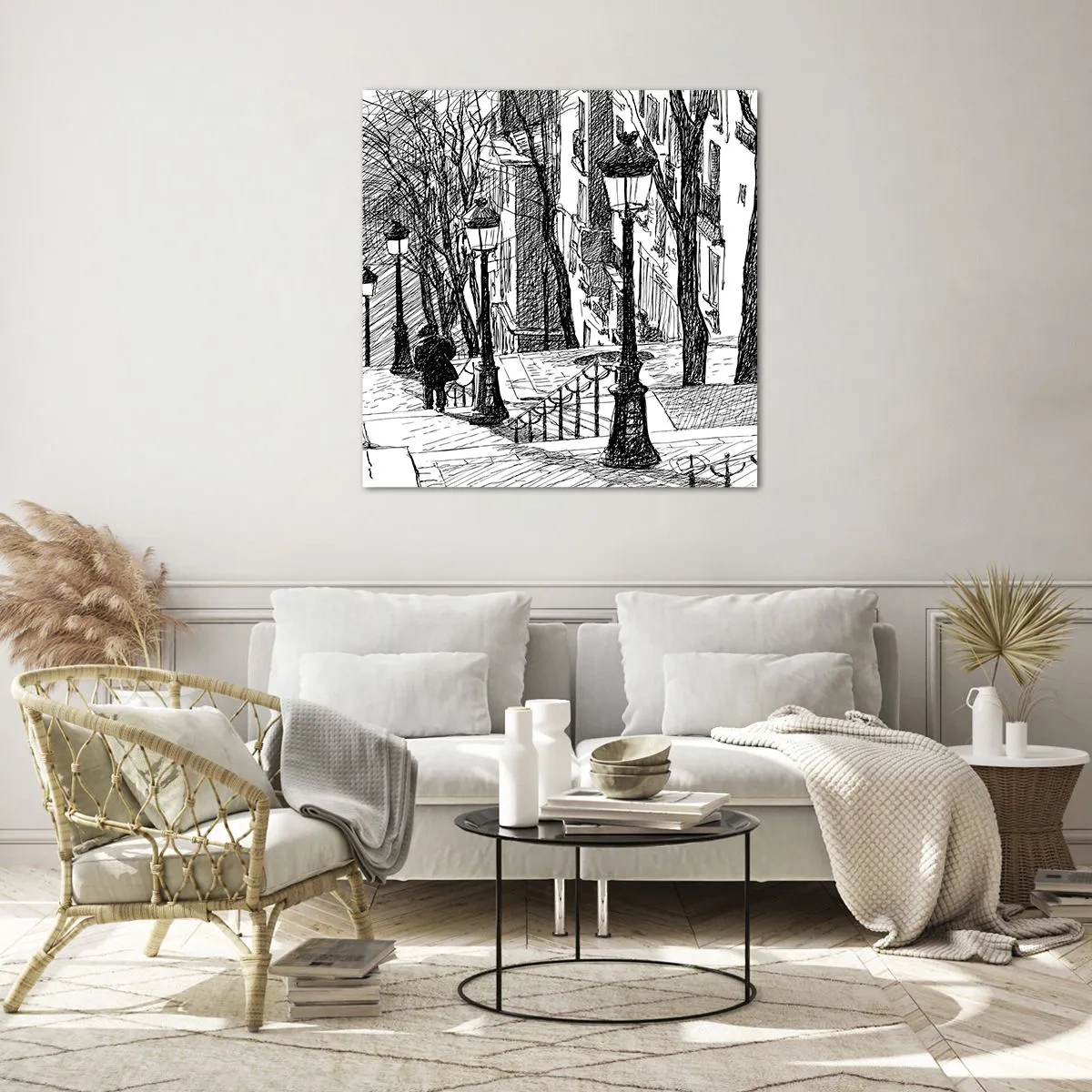 Billede på glas - Kærlighedshistorie eller skrækhistorie? - 30x30 cm