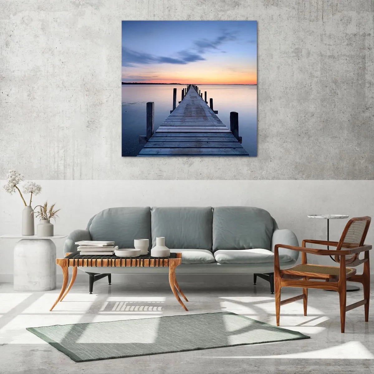 Billede på glas - Den rolige skumringstid - 70x70 cm