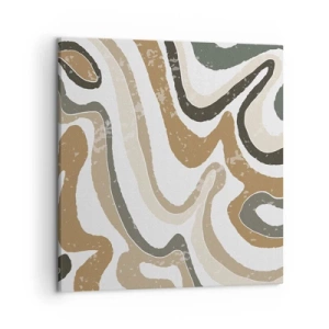 Lærredstryk - Billede på lærred - Slyngninger af jordfarver - 50x50 cm