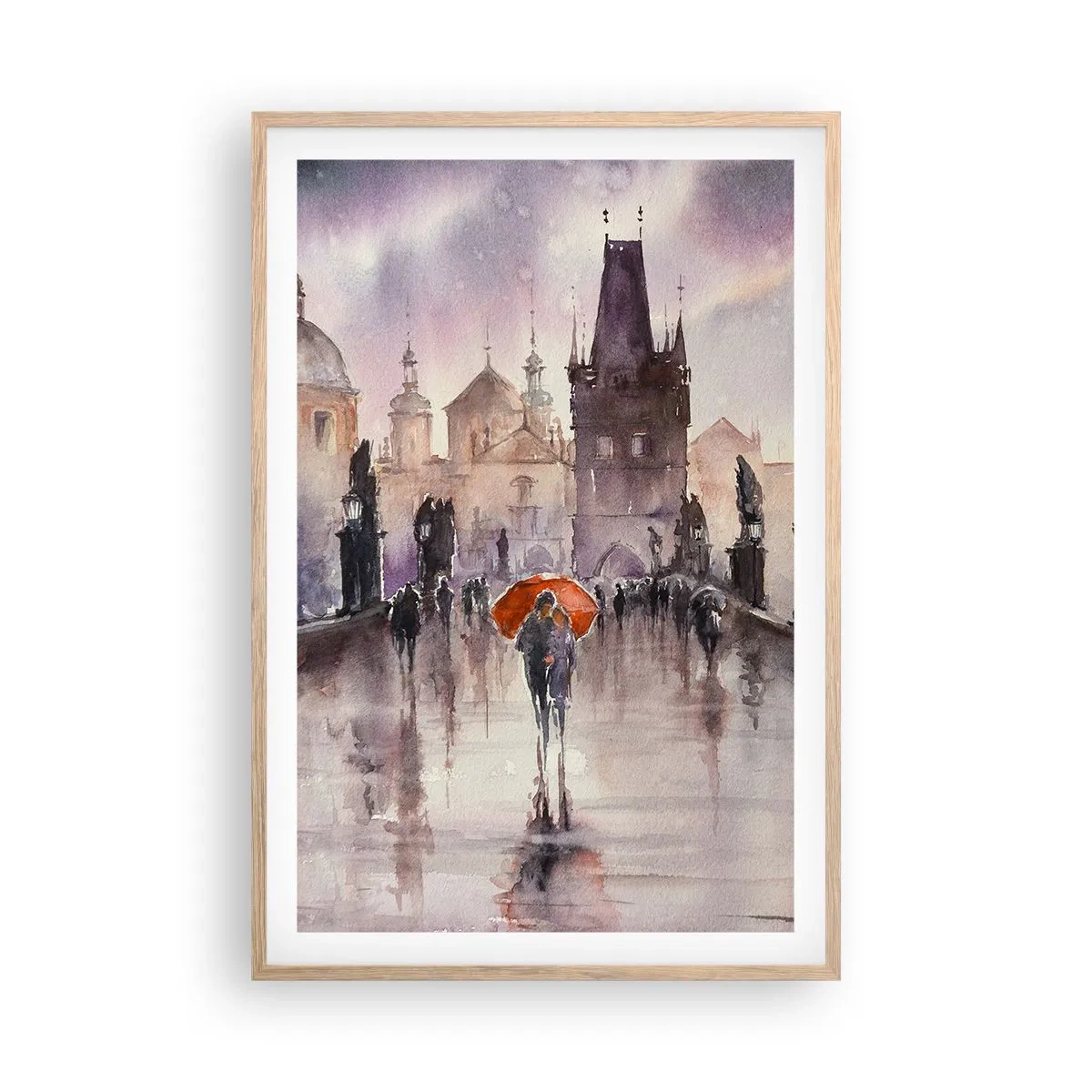 Plakat i ramme af lyst egetræ - Folk forandrer sig ikke - 61x91 cm