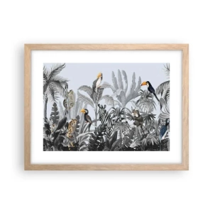 Plakat i ramme af lyst egetræ - En afrikansk fabel - 40x30 cm