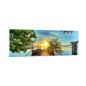 Billede på glas - Mod vest ved vandet - 90x30 cm