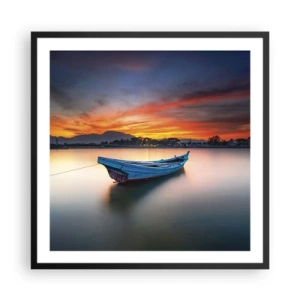 Plakat i sort ramme - En god nat er på vej - 60x60 cm