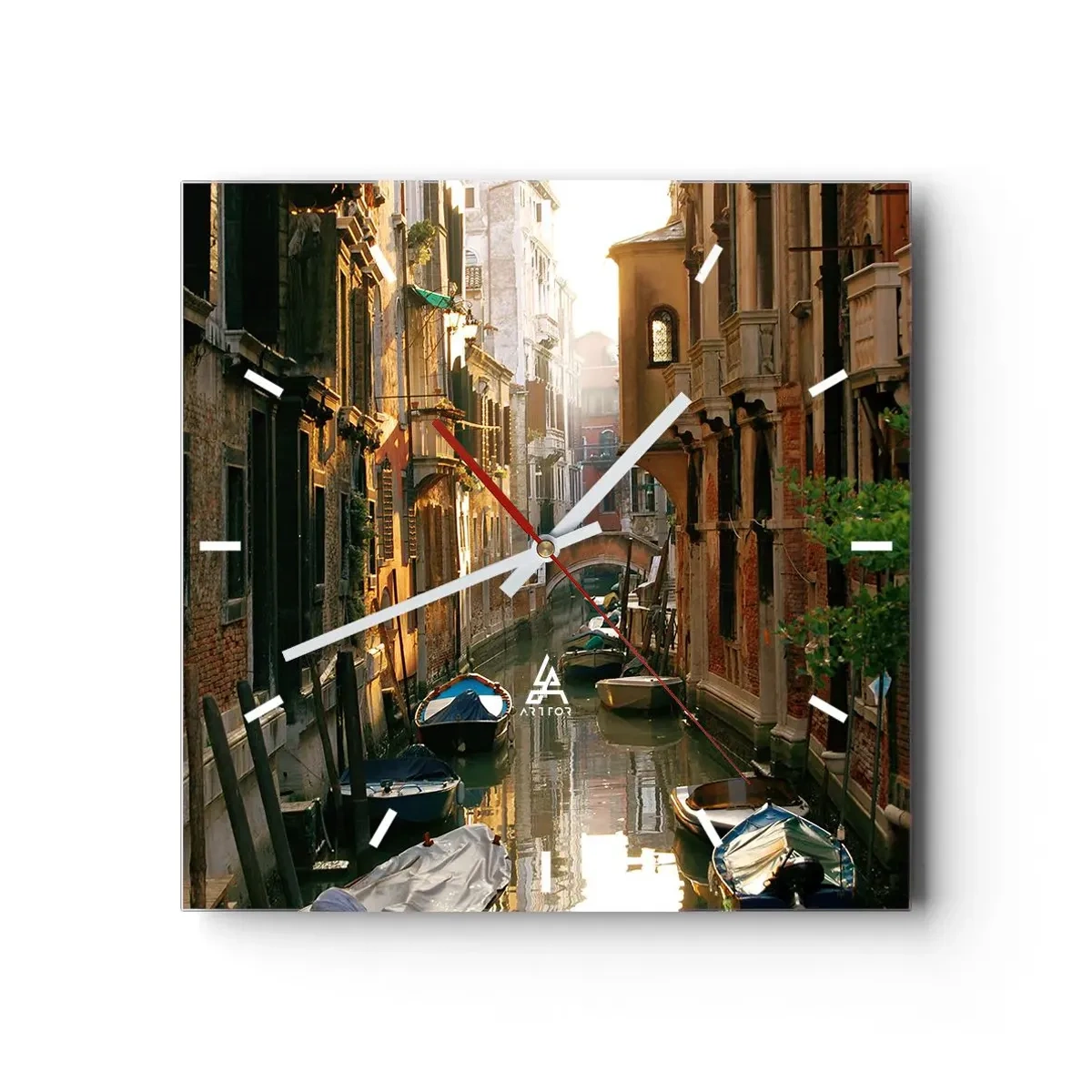 Vægur, Uret - I en venetiansk baggyde - 40x40 cm