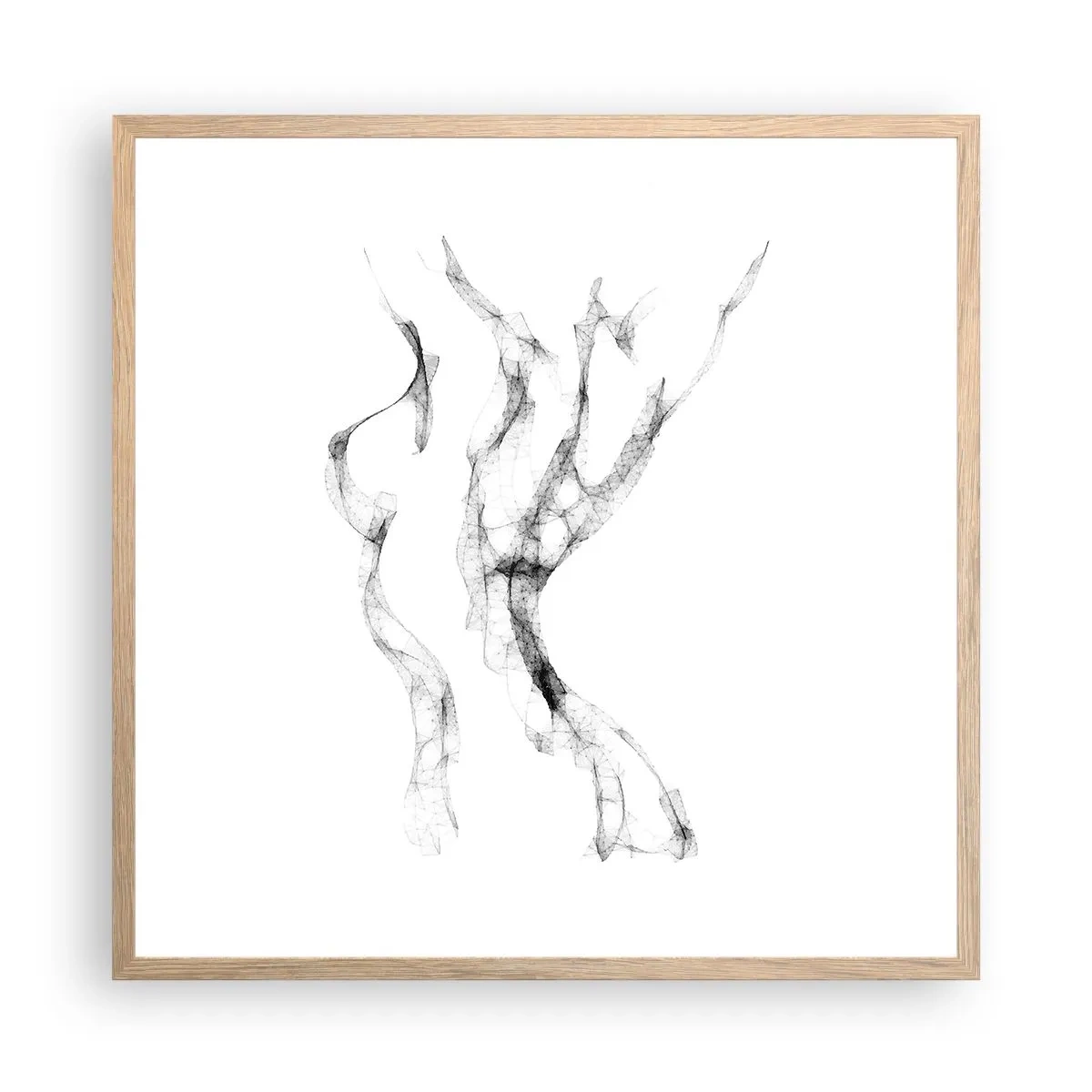 Plakat i ramme af lyst egetræ - Smuk og stærk - 60x60 cm