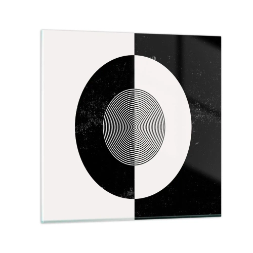 Billede på glas - Harmoni i sort og hvidt - 70x70 cm