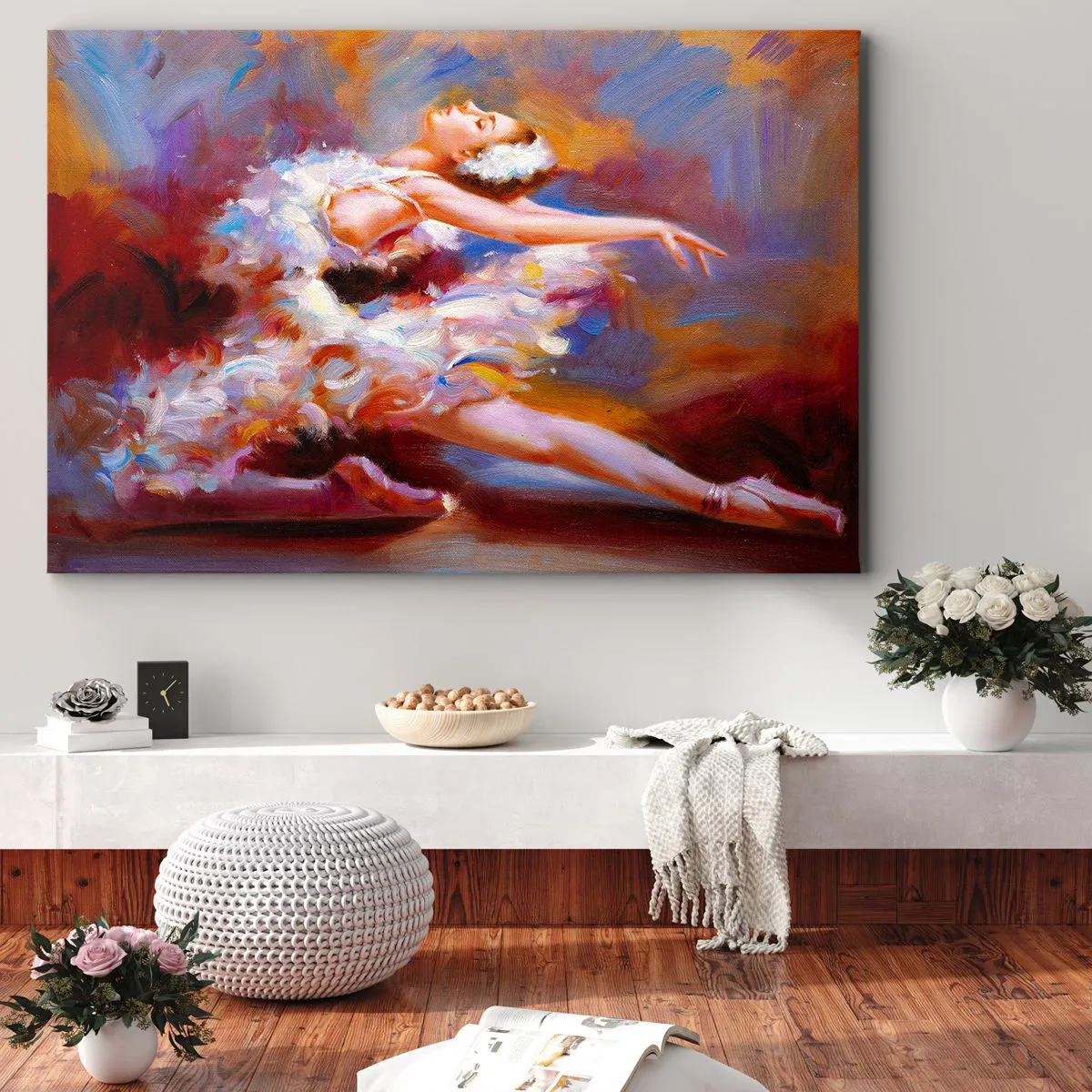 Lærredstryk - Billede på lærred - Svanens ynde - 100x70 cm