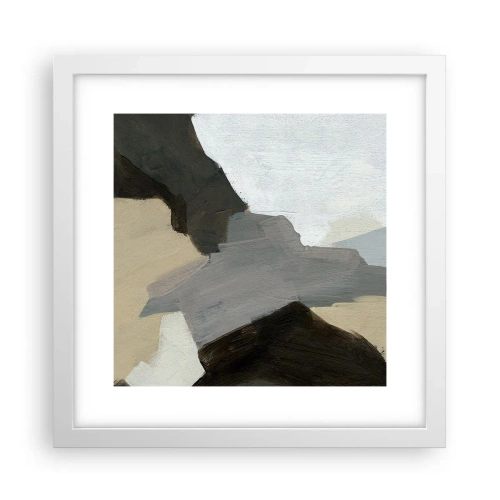 Plakat i hvid ramme - Abstraktion: afsked med det grå - 30x30 cm