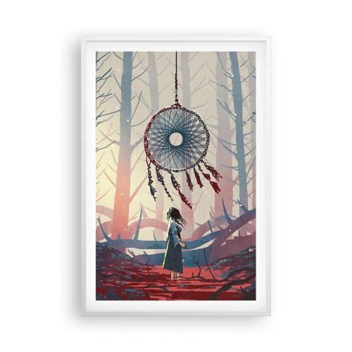 Plakat i hvid ramme - Det hemmelige ritual for lykke - 61x91 cm