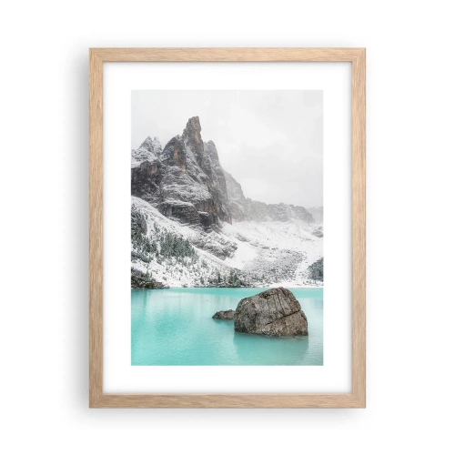 Plakat i ramme af lyst egetræ - På vagt - 30x40 cm