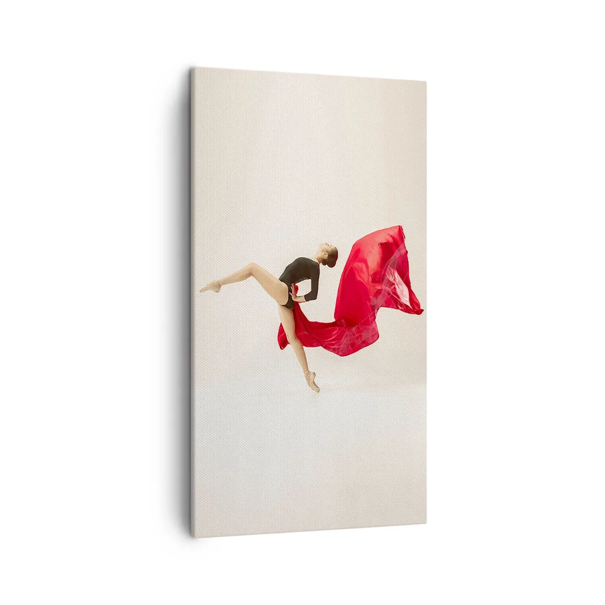 Lærredstryk - Billede på lærred - Rød og sort - 45x80 cm