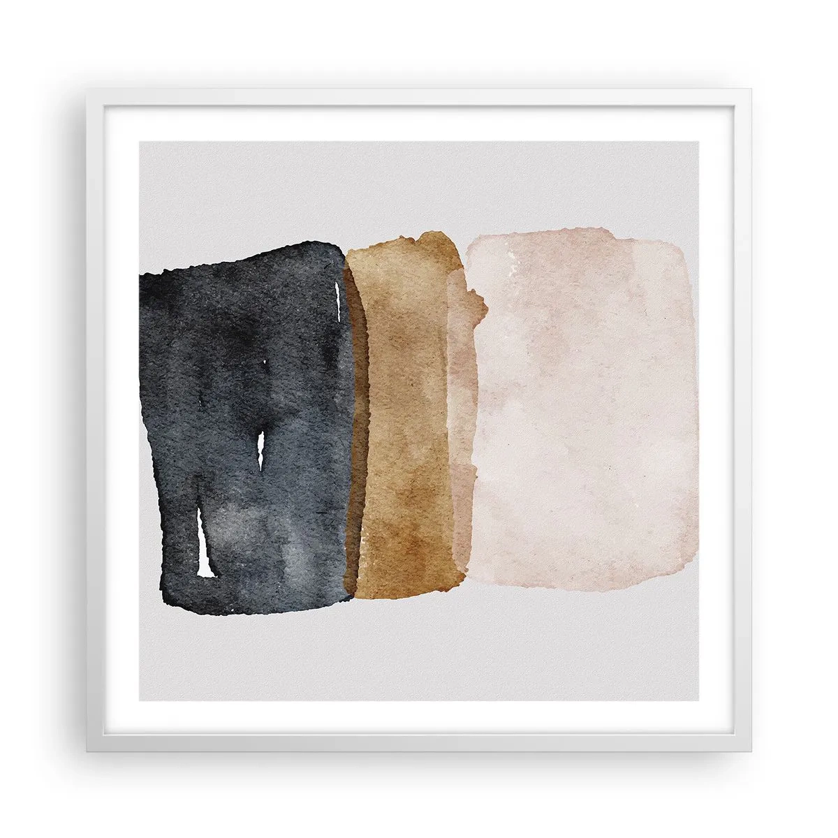 Plakat i hvid ramme - Sammensætning af jordfarver - 60x60 cm