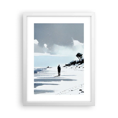 Plakat i hvid ramme - Alene - 30x40 cm
