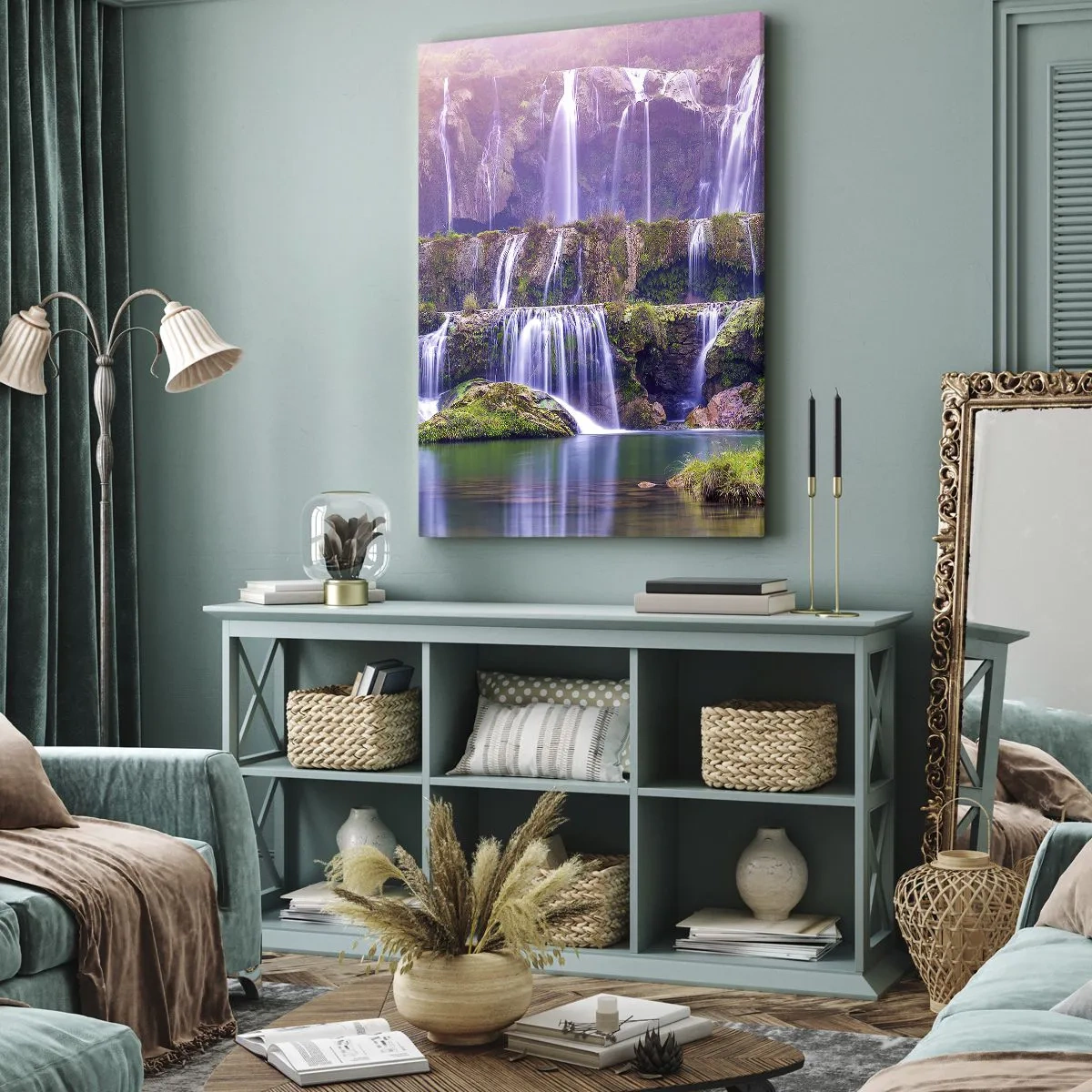 Lærredstryk - Billede på lærred - Trappe til himlen - 65x120 cm