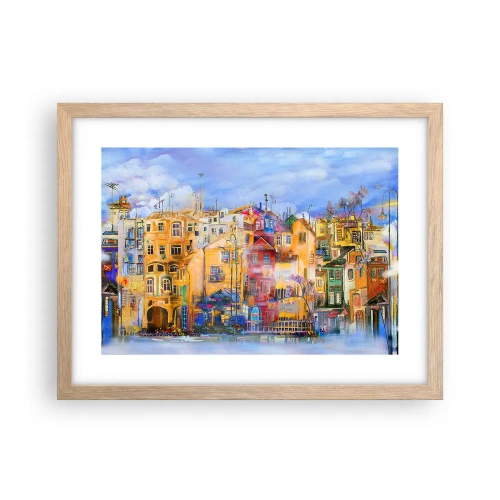 Plakat i ramme af lyst egetræ - Vi er sammen - 40x30 cm