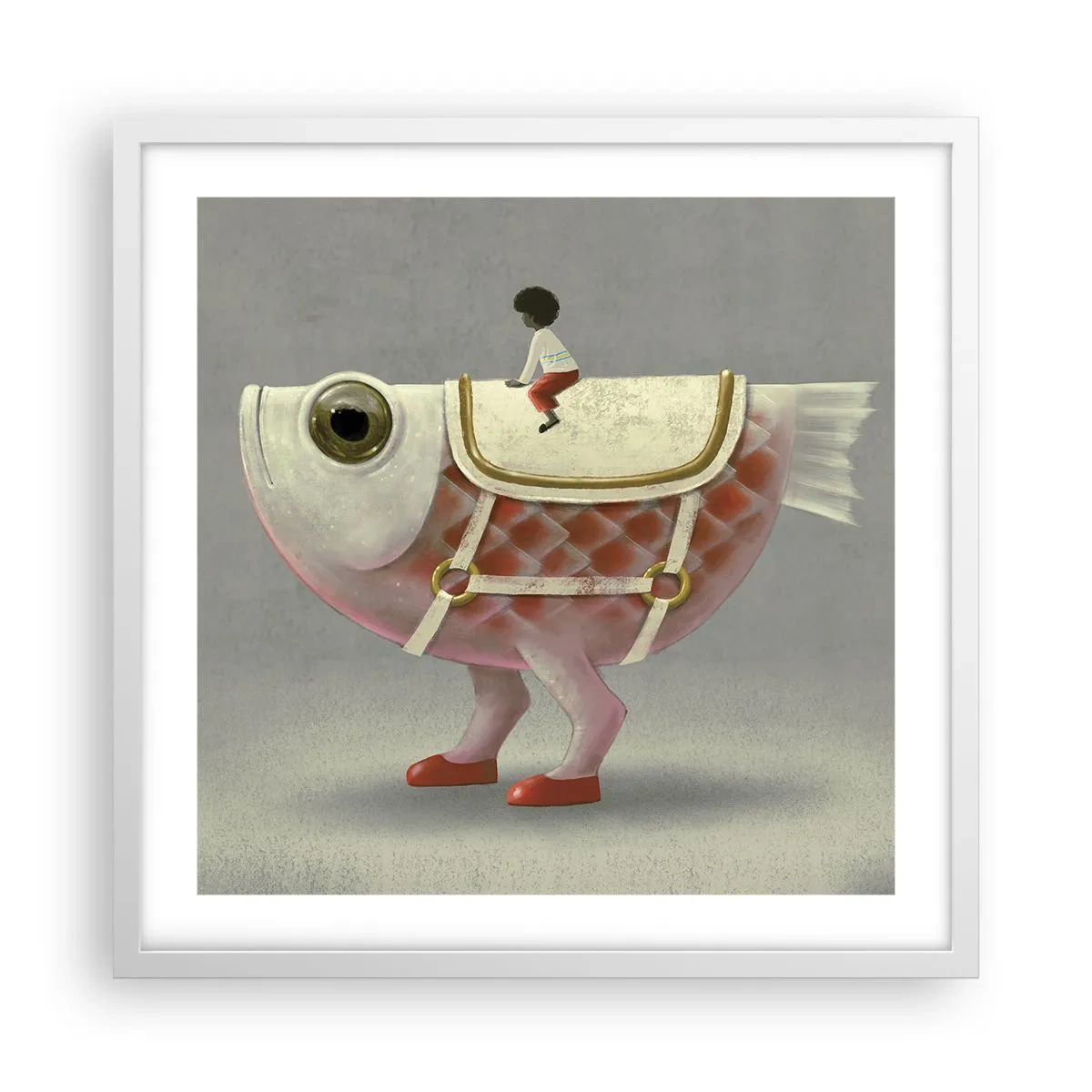 Plakat i hvid ramme - Rybonski rytter - 50x50 cm